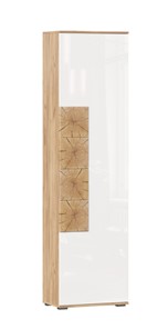 Шкаф одностворчатый Фиджи с декоративными накладками 659.300, Дуб Золотой/Белый в Новосибирске