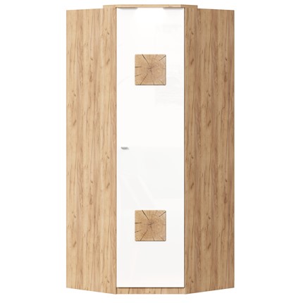 Шкаф угловой 45 с декоративной накладкой Фиджи, 659.248, белый в Новосибирске - изображение