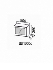 Шкаф настенный Грейвуд, ШГ500c/360, дуб кремовый матовый в Новосибирске - предосмотр