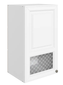 Навесной кухонный шкаф Мишель L400 H720 (1 дв. окош.) эмаль (белый/белый) в Новосибирске - предосмотр