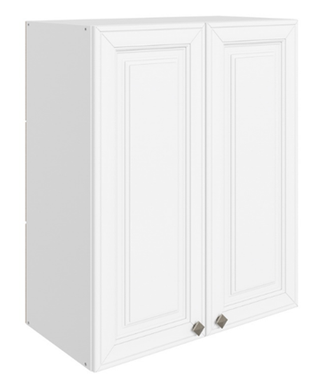 Кухонный навесной шкаф Мишель L600 H720 (2 дв. гл.) эмаль (белый/белый) в Новосибирске - изображение