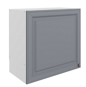 Шкаф на кухню Мишель под вытяжку L600 H566 (1 дв. гл.) эмаль (белый/серый) в Бердске