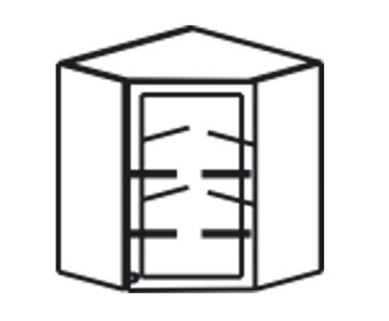 Шкаф кухонный Верона настенный угловой 918*600*600*320 мм без стекла (глухой), глянец/софт в Новосибирске