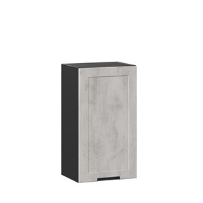 Навесной кухонный шкаф 400 Джамис ЛД 296.320.000.059, Черный/Белый камень в Новосибирске
