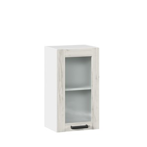 Навесной шкаф 400 со стеклом Винченца ЛД 234.320.000.028, Белый/Дуб Крафт белый в Новосибирске