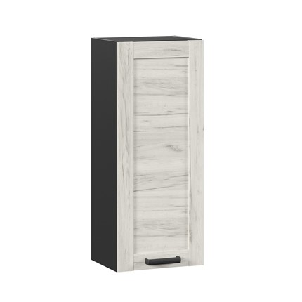 Шкаф на кухню 400 высокий Винченца ЛД 234.420.000.082, Чёрный/Дуб Крафт белый в Новосибирске - изображение