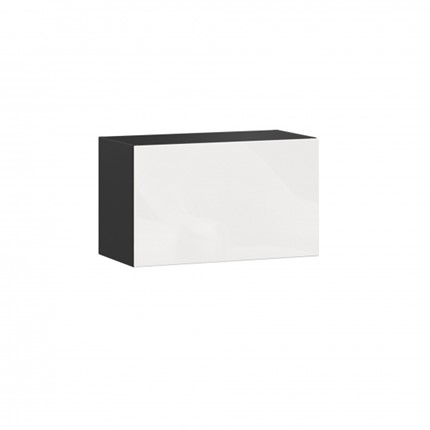 Шкаф навесной 600 горизонтальный, Шервуд, ЛД 281.710.000.083, черный/белый глянец в Новосибирске - изображение