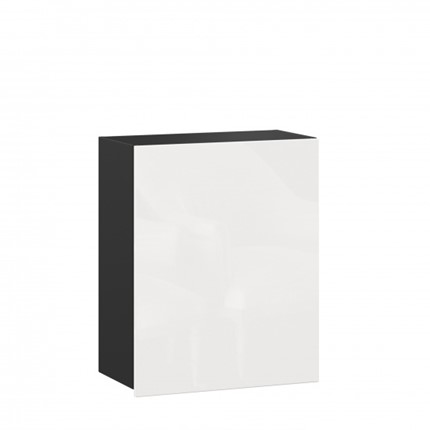 Шкаф навесной 600 Шервуд, ЛД 281.350.000.073, черный/белый глянец в Новосибирске - изображение