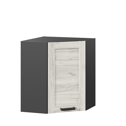 Кухонный шкаф 600 угловой Винченца ЛД 234.610.000.088, Чёрный/Дуб Крафт белый в Новосибирске - изображение