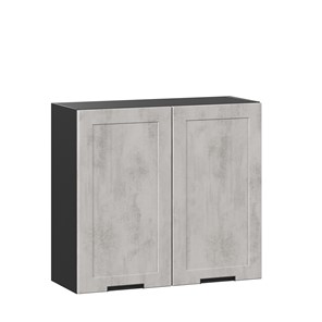 Кухонный навесной шкаф 800 Джамис ЛД 296.360.000.064, Чёрный/Белый камень в Новосибирске - предосмотр
