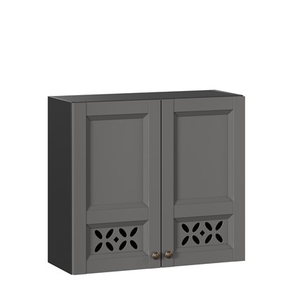 Кухонный шкаф Амели-3 800 ЛД 299.360.000.035, Черный/Оникс серый в Новосибирске - изображение