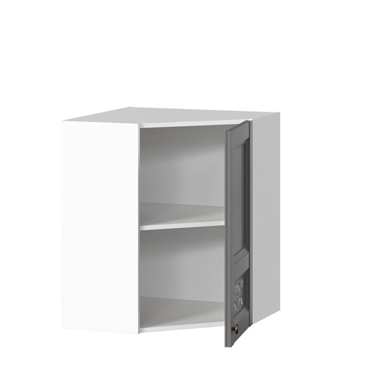 Шкаф на кухню Амели-3 угловой 600 ЛД 299.610.000.055, Белый/Оникс серый в Новосибирске - изображение 1