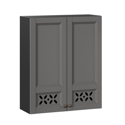 Кухонный шкаф Амели-3 высокий 800 ЛД 299.460.000.051, Черный/Оникс серый в Новосибирске - изображение