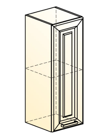 Навесной кухонный шкаф Атланта L200 H720 (1 дв. гл.) эмаль (белый/сливки патина платина) в Новосибирске - изображение 1
