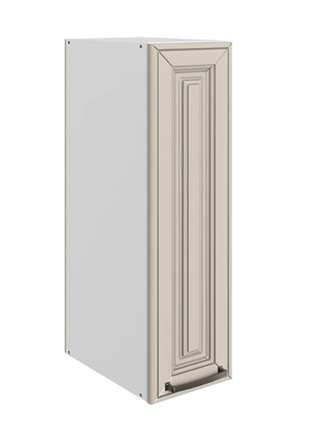 Навесной кухонный шкаф Атланта L200 H720 (1 дв. гл.) эмаль (белый/сливки патина платина) в Новосибирске - изображение