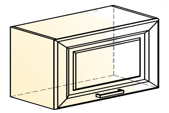 Кухонный шкаф Атланта L600 Н360 (1 дв. гл.) эмаль (белый/белый глянец патина золото) в Новосибирске - изображение 1