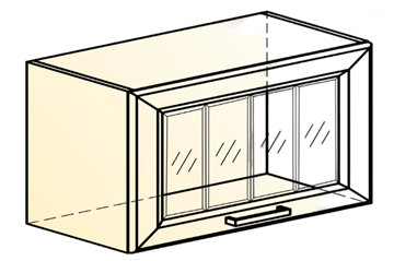 Кухонный навесной шкаф Атланта L600 Н360 (1 дв. рам.) эмаль (белый/белый глянец патина золото) в Новосибирске - предосмотр 1