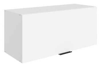 Навесной шкаф Стоун L800 Н360 (1 дв. гл.) (белый/джелато софттач) в Новосибирске