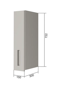 Навесной кухонный шкаф В7 15, Серый/Белый в Новосибирске