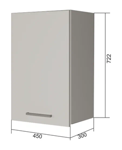 Кухонный шкаф В7 45, МДФ Розовый шагрень/Антрацит в Новосибирске