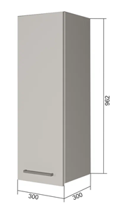Навесной кухонный шкаф В9 30, МДФ Розовый шагрень/Белый в Новосибирске - предосмотр