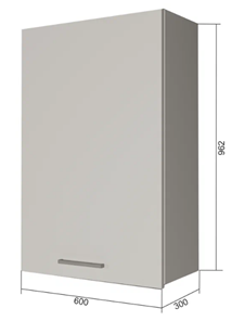Навесной кухонный шкаф В9 60, МДФ Розовый шагрень/Антрацит в Новосибирске - предосмотр