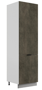 Шкаф-пенал Стоун 2 L600 (2 дв.гл.) (белый/камень темно-серый) в Новосибирске - предосмотр