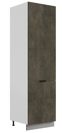 Шкаф-пенал Стоун 2 L600 (2 дв.гл.) (белый/камень темно-серый) в Новосибирске - изображение