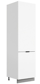 Шкаф-пенал Стоун L600 под холодильник (2 дв.гл.) (белый/джелато софттач) в Новосибирске