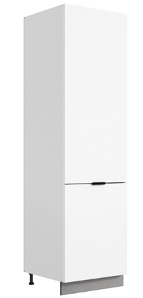 Шкаф-пенал Стоун L600 под холодильник (2 дв.гл.) (белый/джелато софттач) в Новосибирске - изображение