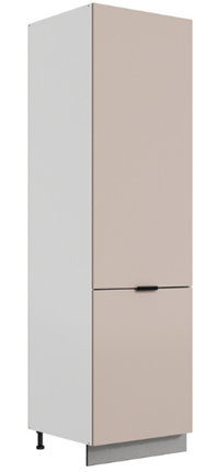 Шкаф-пенал Стоун L600 под холодильник (2 дв.гл.) (белый/грей софттач) в Новосибирске - изображение