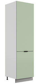 Шкаф-пенал Стоун L600 под холодильник (2 дв.гл.) (белый/полынь софттач) в Новосибирске