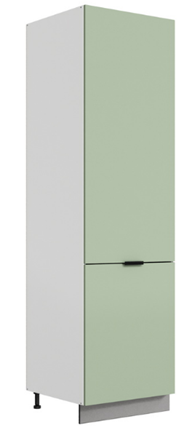 Шкаф-пенал Стоун L600 под холодильник (2 дв.гл.) (белый/полынь софттач) в Новосибирске - изображение