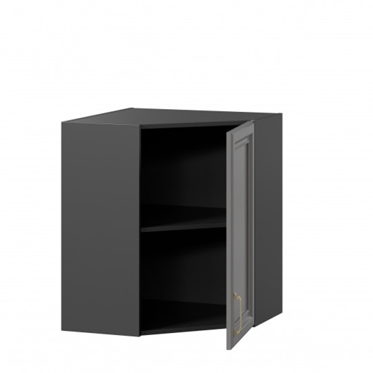 Кухонный угловой шкаф Джелатто 600 ЛД 241.610.000.158, Черный/Оникс серый в Новосибирске - изображение 1