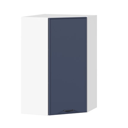 Настенный угловой шкаф высокий Индиго ЛД 298.620.000.117, Белый/Тёмно-синий в Новосибирске - изображение