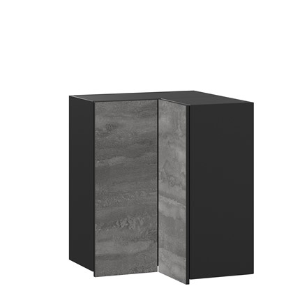 Угловой шкаф Паола ЛД 590.500.000.084  (Черный/Камень железный) в Новосибирске - изображение