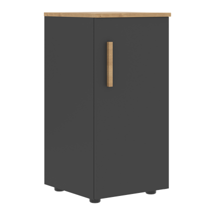 Шкаф колонна низкий с глухой правой дверью FORTA Графит-Дуб Гамильтон  FLC 40.1 (R) (399х404х801) в Новосибирске - изображение