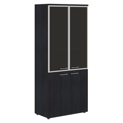 Шкаф комбинированный с дверьми в алюминиевой рамке и топом XTEN Дуб Юкон XHC 85.7  (850х410х1930) в Новосибирске - изображение