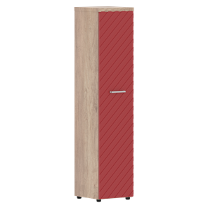 Шкаф TORR LUX TLHC 42.1 колонка с глухой дверью и топом 435х452х1958 Дуб Каньон/ Красный в Новосибирске