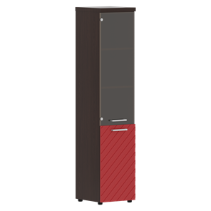 Шкаф TORR LUX TLHC 42.2 L колонка комбинированная с топом 435х452х1958 Венге/ Красный в Новосибирске