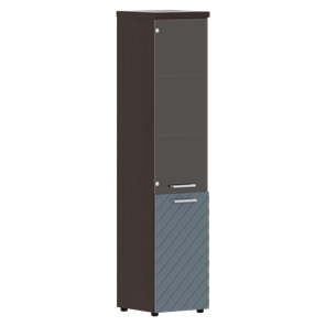 Шкаф TORR LUX TLHC 42.2 R колонка комбинированная с топом 435х452х1958 Венге/Серо-голубой в Новосибирске