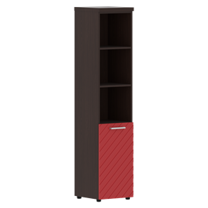 Шкаф TORR LUX TLHC 42.5 L колонка с глухой малой дверью и топом 435х452х1958 Венге/ Красный в Новосибирске