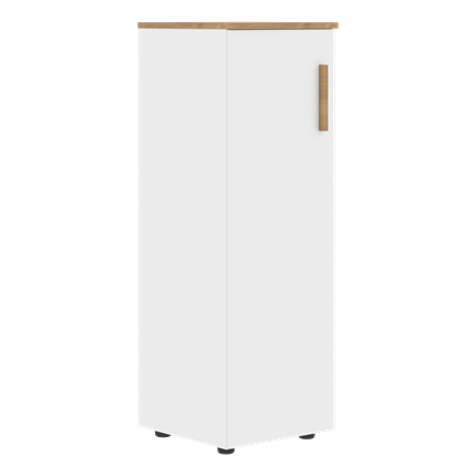 Шкаф колонна средний с левой дверью FORTA Белый-Дуб Гамильтон  FMC 40.1 (L) (399х404х801) в Новосибирске - изображение