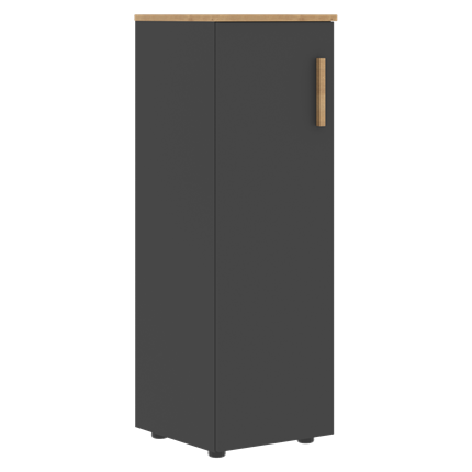 Средний шкаф колонна с глухой дверью левой FORTA Графит-Дуб Гамильтон   FMC 40.1 (L) (399х404х801) в Новосибирске - изображение