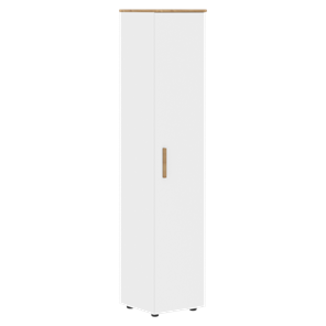 Высокий шкаф колонна с глухой дверью FORTA Белый-Дуб Гамильтон  FHC 40.1 (L/R) (399х404х1965) в Новосибирске - предосмотр