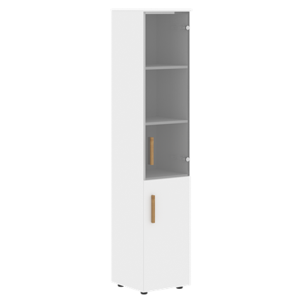 Высокий шкаф с  дверью колонна FORTA Белый FHC 40.2 (L/R) (399х404х1965) в Новосибирске - изображение