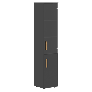 Шкаф колонна высокий с глухой дверью FORTA Черный Графит  FHC 40.2 (L/R) (399х404х1965) в Новосибирске