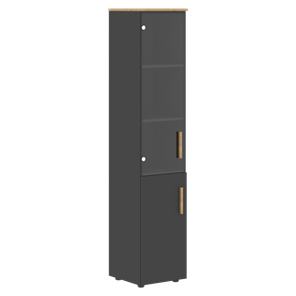 Шкаф колонна высокий с глухой дверью FORTA Графит-Дуб Гамильтон  FHC 40.2 (L/R) (399х404х1965) в Новосибирске