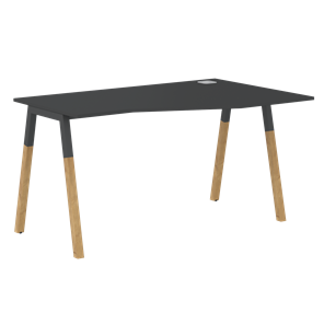 Письменный стол правый FORTA Черный Графит-Черный Графит-Бук FCT 1367 (R) (1380х900(670)х733) в Новосибирске