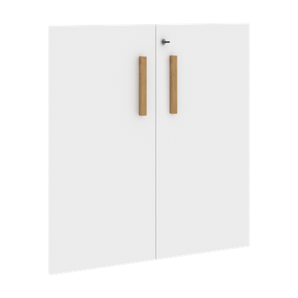 Низкие двери для шкафов с замком FORTA Белый FLD 40-2(Z) (794х18х766) в Новосибирске - изображение